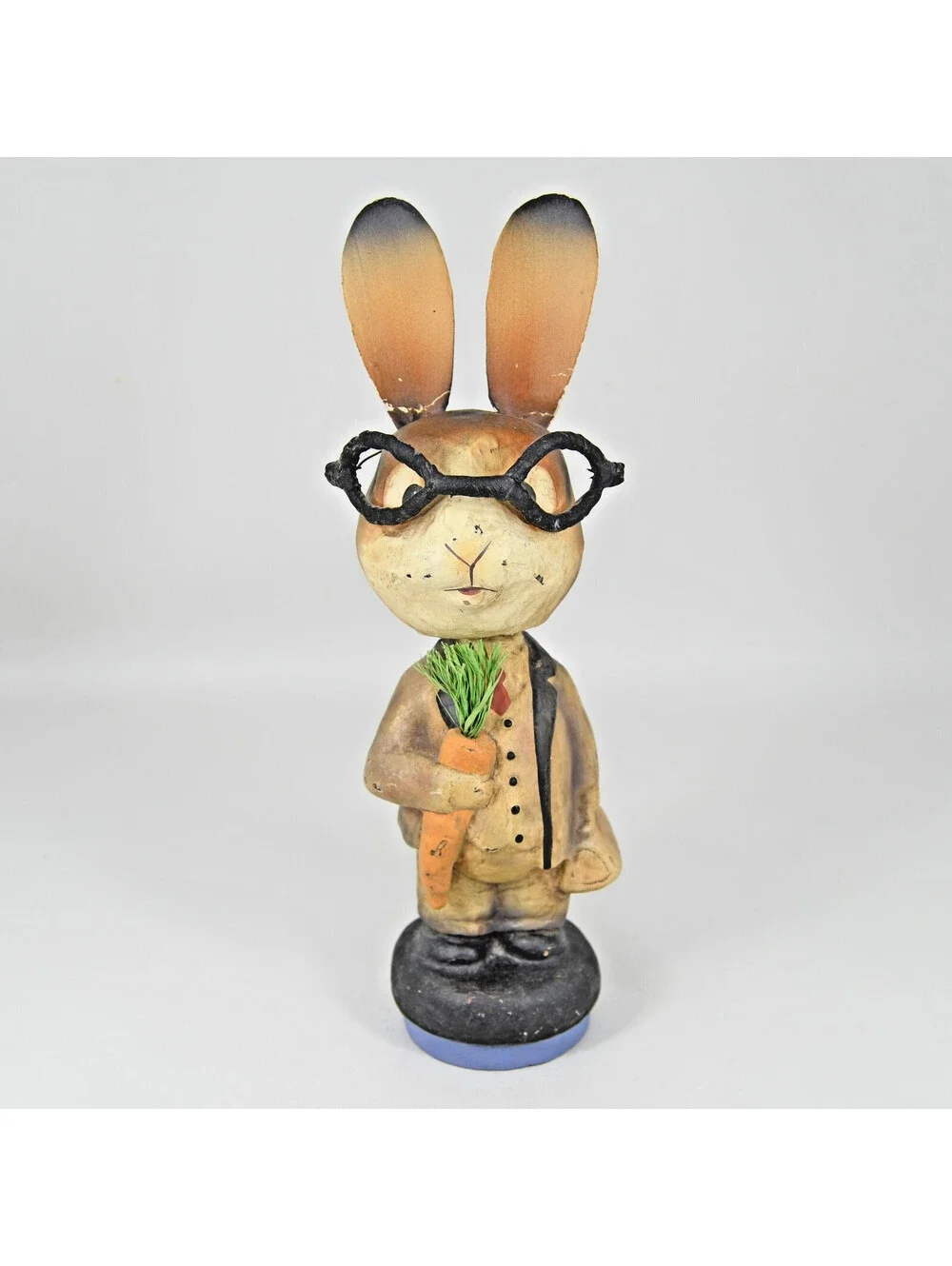 Antique Paper Mache Bunny Rabbit Nodder Bobblehead Figurine Toy Candy Germany